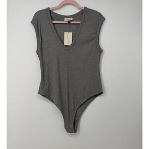 Universal Thread Ribbed Short Sleeve Bodysuit Womens Size XL